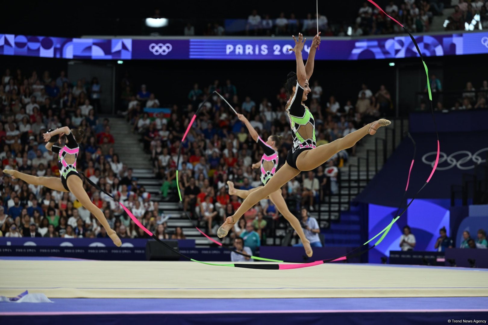 Azerbaijani gymnastics team wraps up group routine final performance at Paris Olympics (PHOTO)