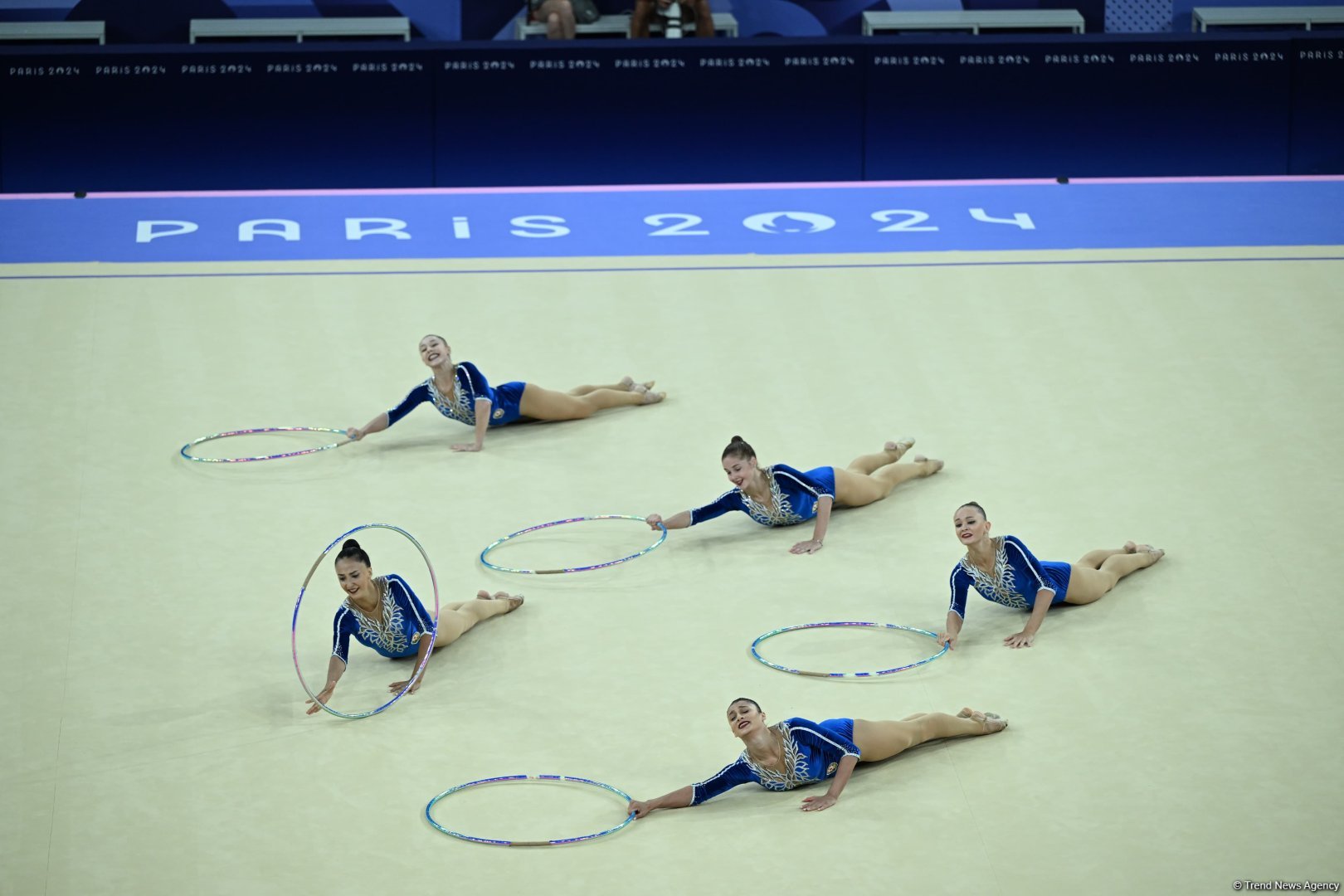 Azerbaijani team starts rhythmic gymnastics group routine final at Paris Olympics (PHOTO)