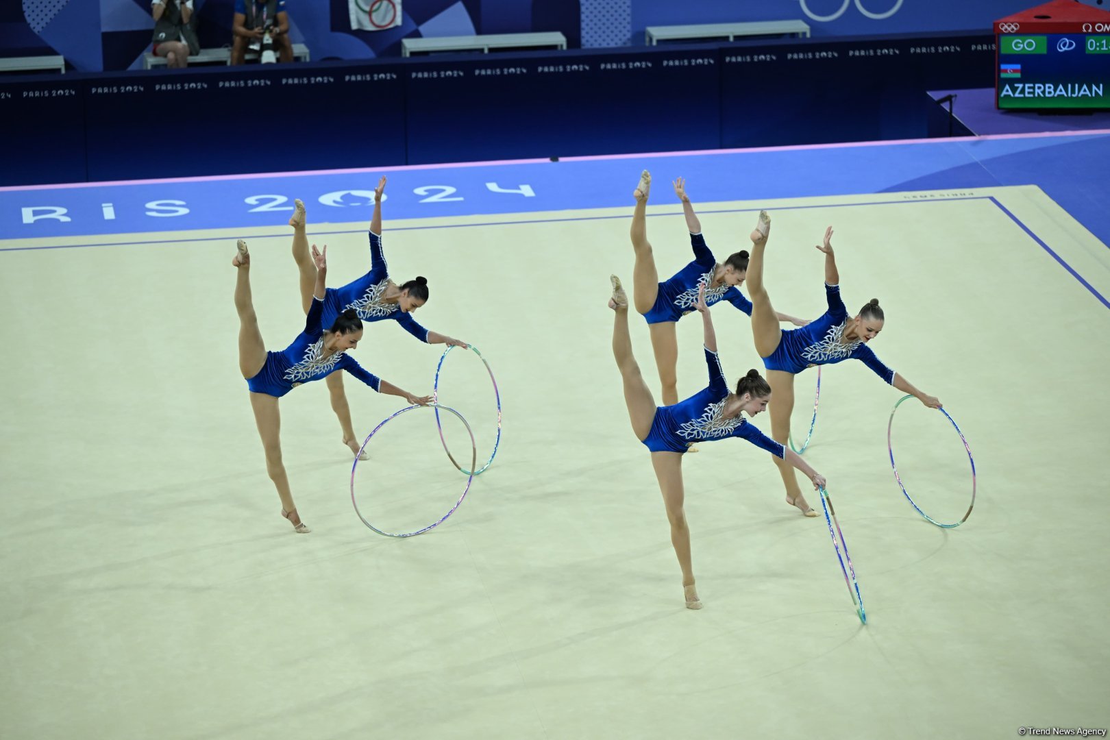 Azerbaijani team starts rhythmic gymnastics group routine final at Paris Olympics (PHOTO)