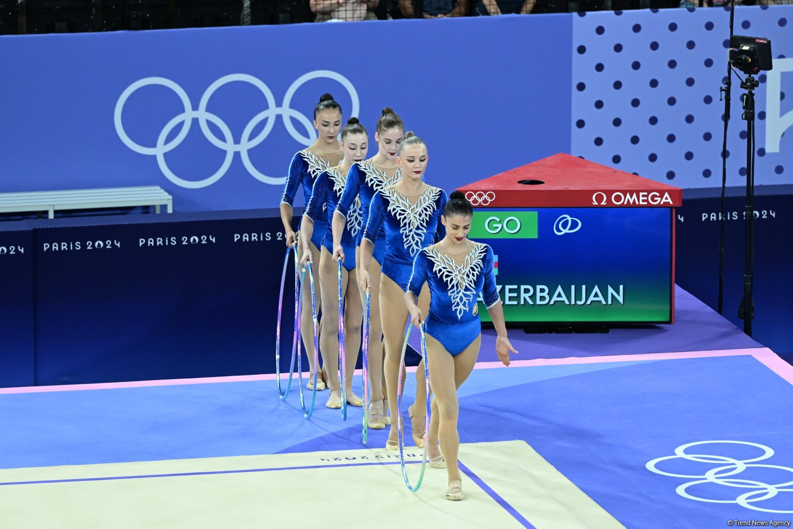 Azerbaijani team starts rhythmic gymnastics group routine final at Paris Olympics (PHOTO)