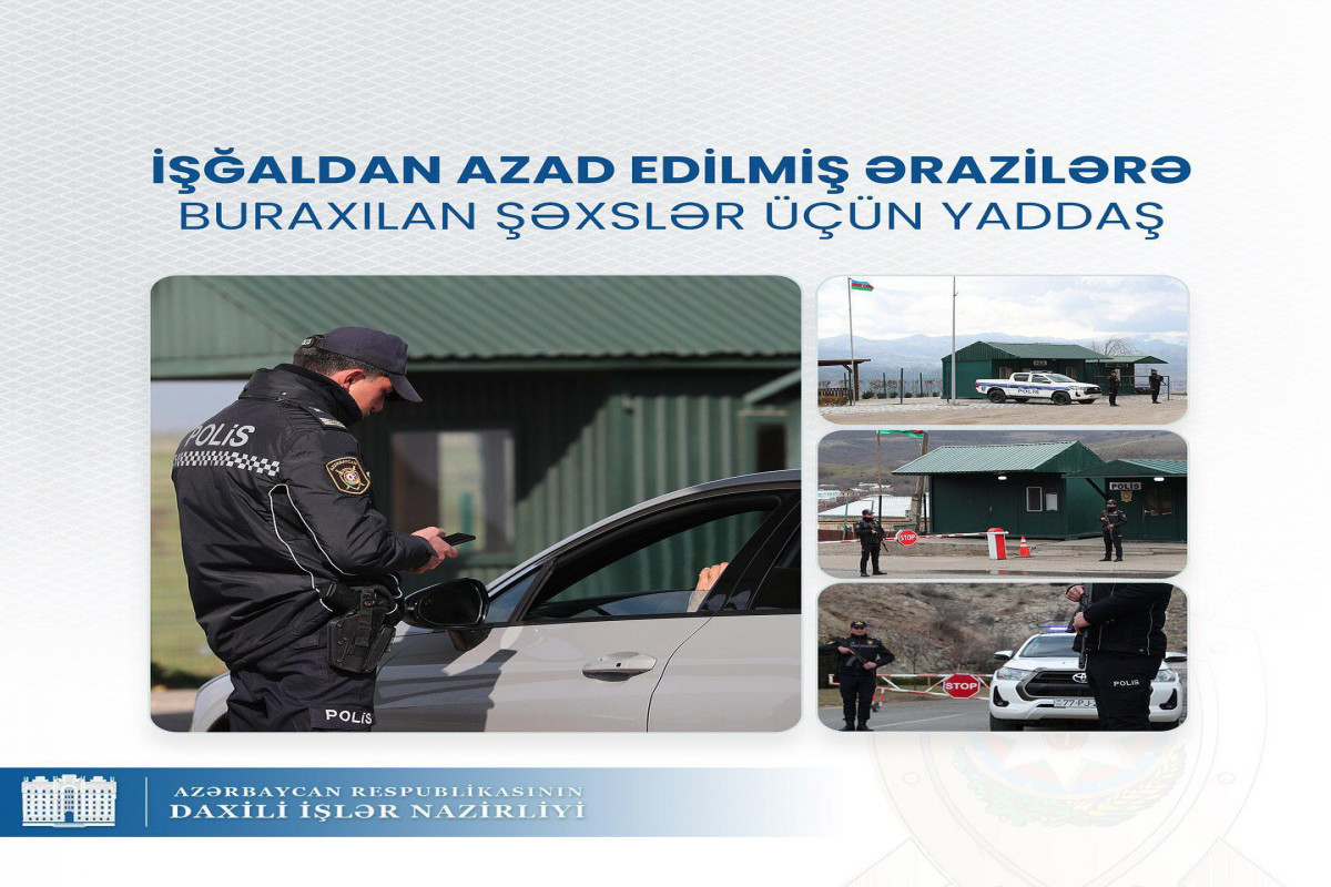 DİN azad edilmiş ərazilərə buraxılan şəxslərə müraciət edib