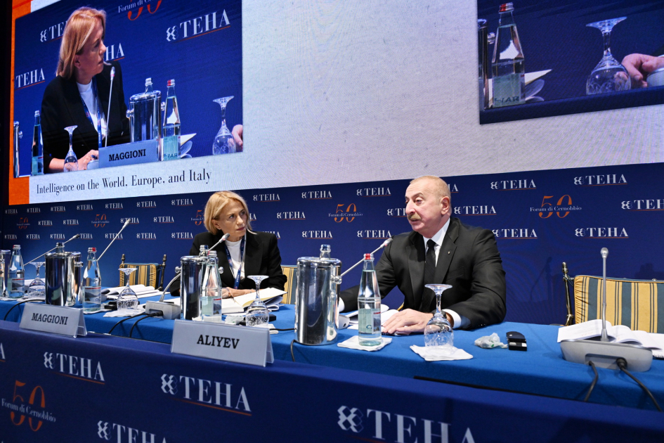 Prezident İlham Əliyev Beynəlxalq Çernobbio Forumunda “Yeni geosiyasi şəraitdə Azərbaycanın rolu” adlı sessiyada çıxış edib (FOTO/VİDEO)