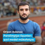 Birinci vitse-prezident Mehriban Əliyeva Paralimpiya Oyunlarında qızıl medal qazanan Orxan Aslanovu təbrik edib (FOTO)