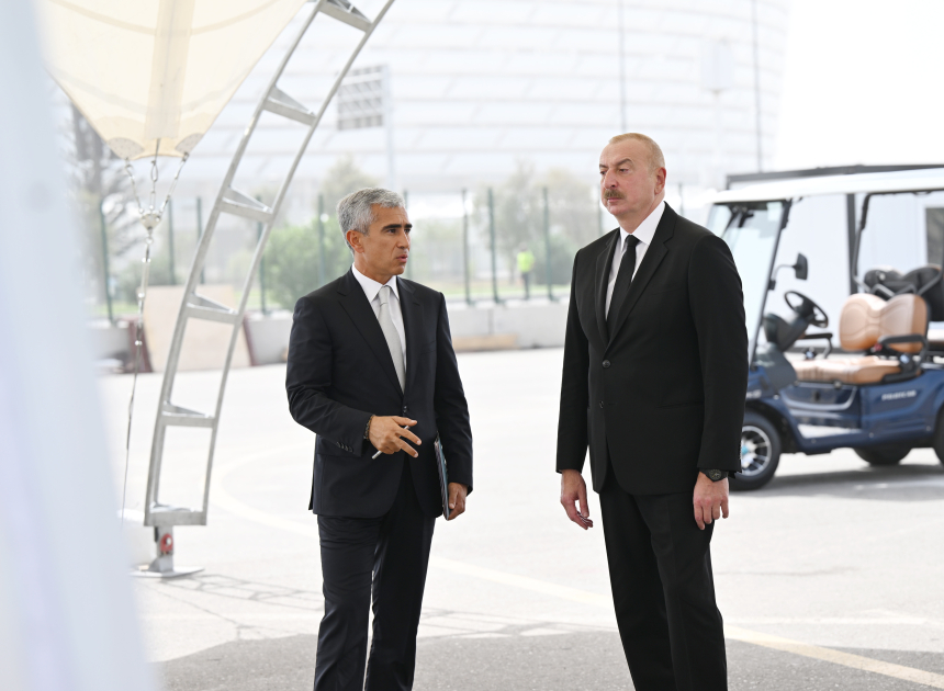 Prezident İlham Əliyev Bakı Olimpiya Stadionunun ərazisində COP29-a hazırlıqla bağlı görülən işlərlə tanış olub (FOTO)