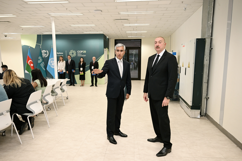 Prezident İlham Əliyev Bakı Olimpiya Stadionunun ərazisində COP29-a hazırlıqla bağlı görülən işlərlə tanış olub (FOTO)