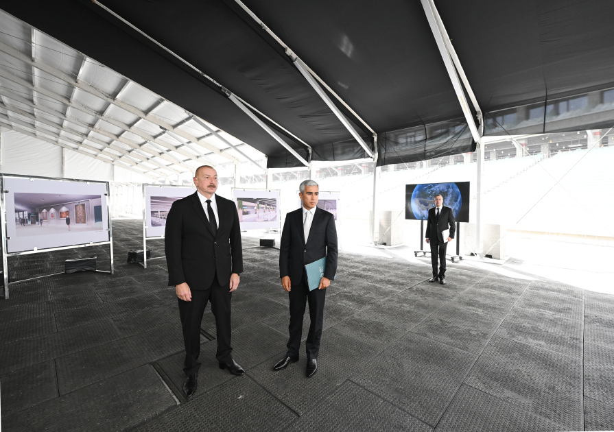 Prezident İlham Əliyev Bakı Olimpiya Stadionunun ərazisində COP29-a hazırlıqla bağlı görülən işlərlə tanış olub (FOTO)