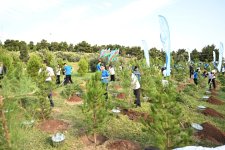 President of Heydar Aliyev Foundation Mehriban Aliyeva, family members participate in tree-planting event in Ganjlik Park (PHOTO)