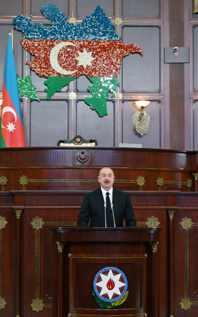 President Ilham Aliyev attends first session of Azerbaijani parliament of 7th convocation (PHOTO/VIDEO)