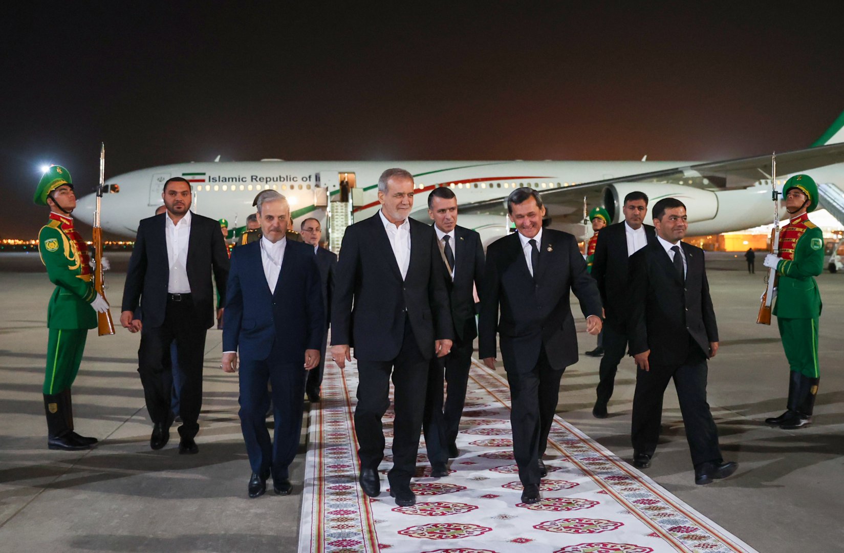 President of Iran touches down in Turkmenistan for working visit