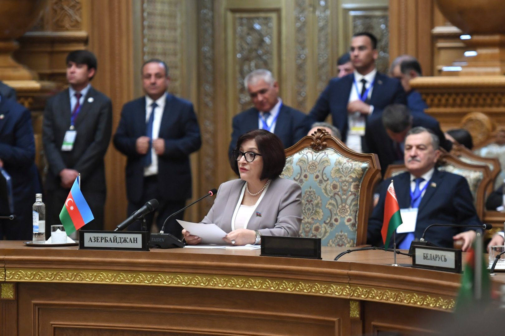 Sahibə Qafarova Tacikistanda beynəlxalq parlament konfransında çıxış edib (FOTO)