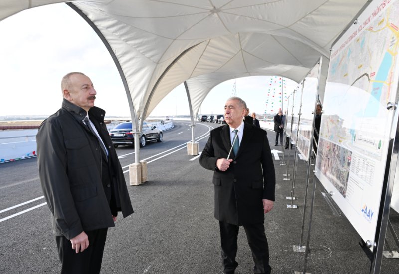 President Ilham Aliyev attends opening of new Boyukshor-Pirshagi highway (PHOTO)