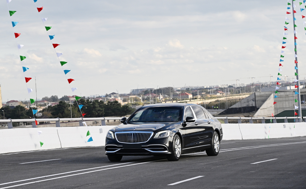 President Ilham Aliyev attends opening of new Boyukshor-Pirshagi highway (PHOTO)