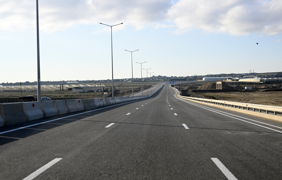 President Ilham Aliyev attends opening of new Boyukshor-Pirshagi highway (PHOTO)