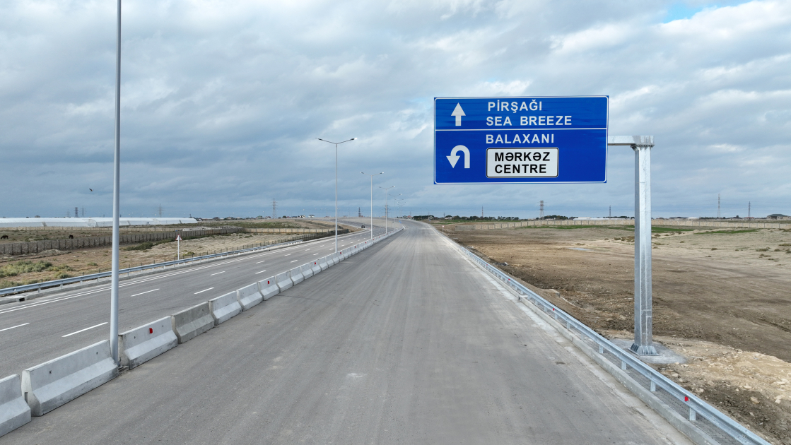 President Ilham Aliyev attends opening of new Boyukshor-Pirshagi highway (PHOTO)