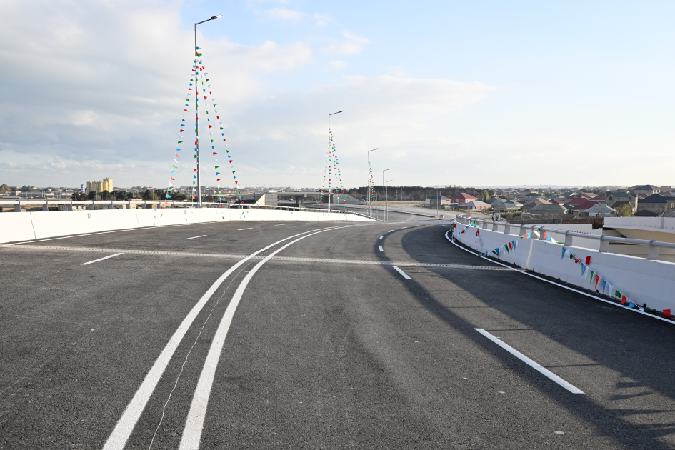 President Ilham Aliyev attends opening of new Boyukshor-Pirshagi highway (PHOTO)