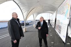 President Ilham Aliyev attends opening of new Boyukshor-Pirshagi highway (PHOTO)