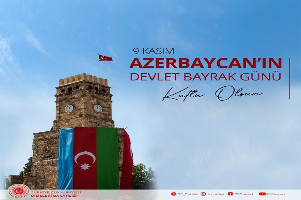 Turkish MFA congratulates Azerbaijan on National Flag Day