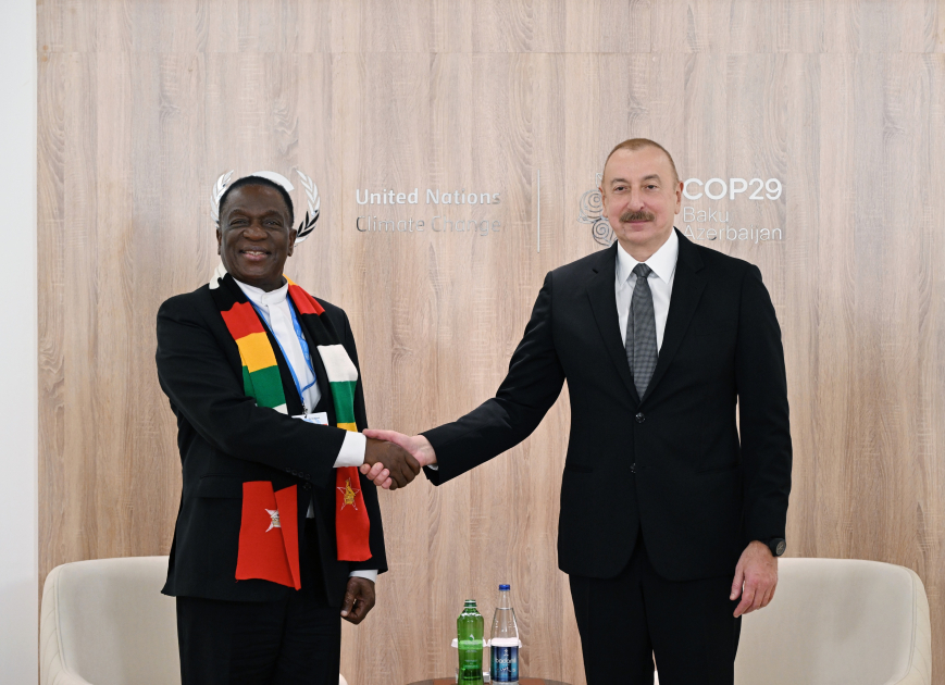 President Ilham Aliyev meets with President of Zimbabwe (PHOTO/VIDEO)