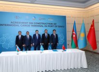 Azerbaijan, Kazakhstan, China co-work for Baku Port's intermodal terminal growth (PHOTO)