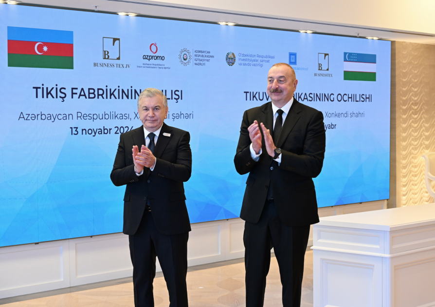 President Ilham Aliyev and President Shavkat Mirziyoyev join opening ceremony of sewing factory in Khankendi via video link (PHOTO)