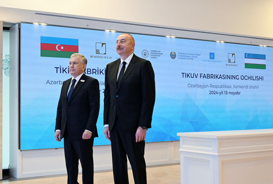 President Ilham Aliyev and President Shavkat Mirziyoyev join opening ceremony of sewing factory in Khankendi via video link (PHOTO)