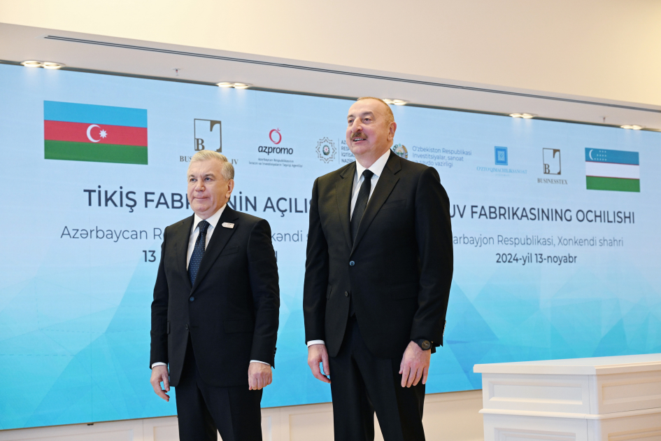 President Ilham Aliyev and President Shavkat Mirziyoyev join opening ceremony of sewing factory in Khankendi via video link (PHOTO)