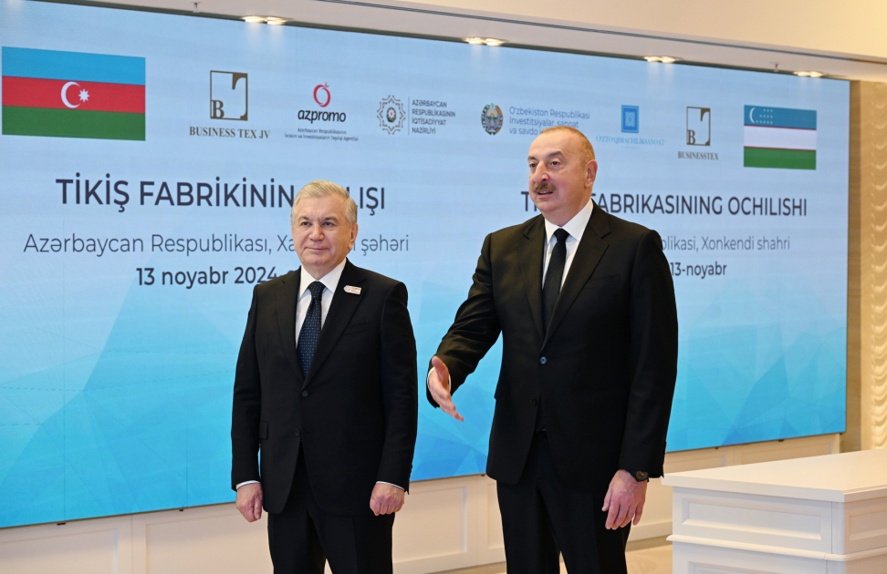 President Ilham Aliyev and President Shavkat Mirziyoyev join opening ceremony of sewing factory in Khankendi via video link (PHOTO)