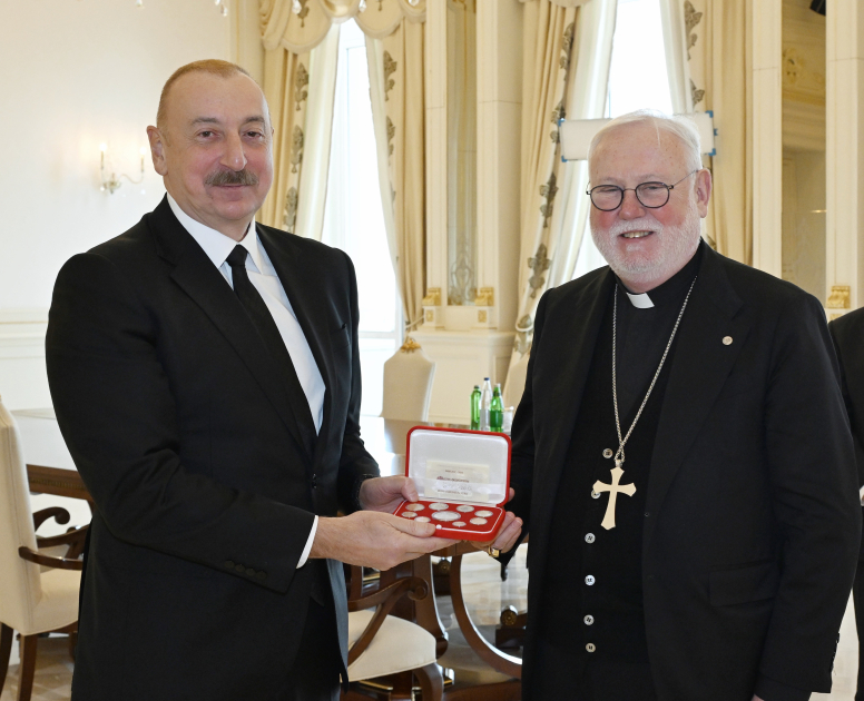 President Ilham Aliyev receives Holy See's Secretary for Relations with States and Int'l Organizations (PHOTO)