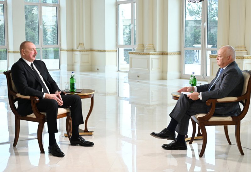 President Ilham Aliyev interviewed by Dmitry Kiselev, Director General of “Rossiya Segodnya” Int’l News Agency