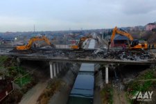 Sumqayıt şəhərini Saray qəsəbəsi ilə birləşdirən körpünün söküntüsünə başlanıldı (FOTO/VİDEO)