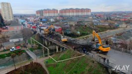 Sumqayıt şəhərini Saray qəsəbəsi ilə birləşdirən körpünün söküntüsünə başlanıldı (FOTO/VİDEO)