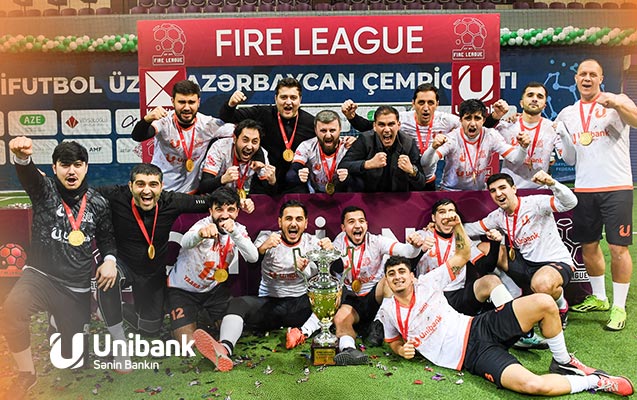 Unibank komandası futbol çempionatının qalibi olub (FOTO)