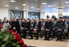 President Ilham Aliyev, First Lady Mehriban Aliyeva attend farewell ceremony for AZAL plane crash crew (PHOTO/VIDEO)