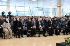 President Ilham Aliyev, First Lady Mehriban Aliyeva attend farewell ceremony for AZAL plane crash crew (PHOTO/VIDEO)