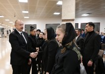 President Ilham Aliyev, First Lady Mehriban Aliyeva attend farewell ceremony for AZAL plane crash crew (PHOTO/VIDEO)