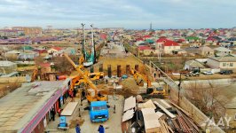 Sumqayıt şəhərini Saray qəsəbəsi ilə birləşdirən körpünün tikintisi davam edir (FOTO/VİDEO)