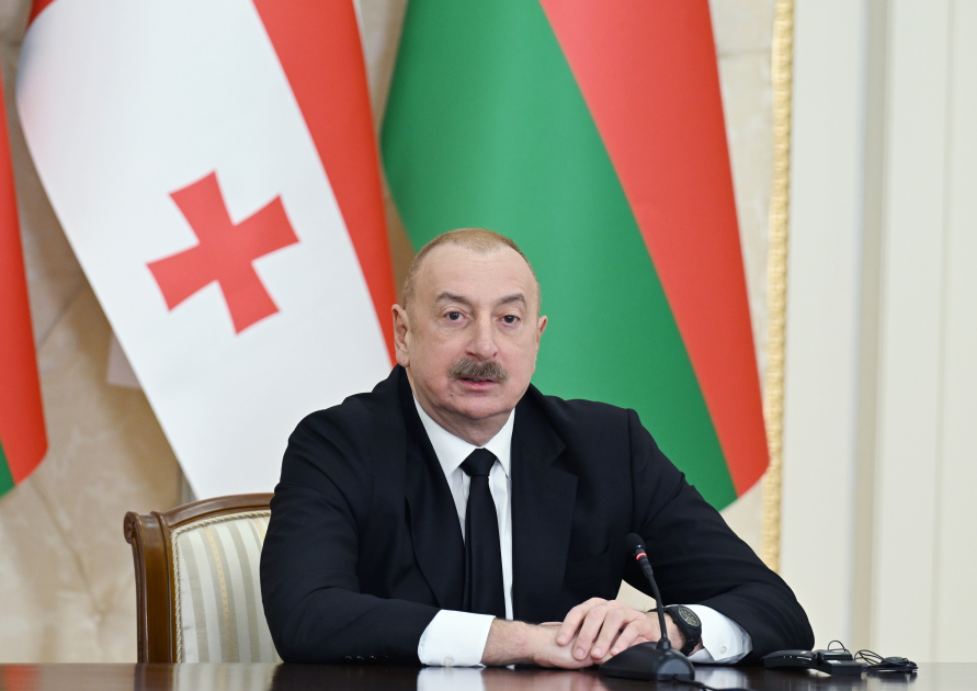 President Ilham Aliyev, PM Irakli Kobakhidze make press statements (PHOTO/VIDEO)