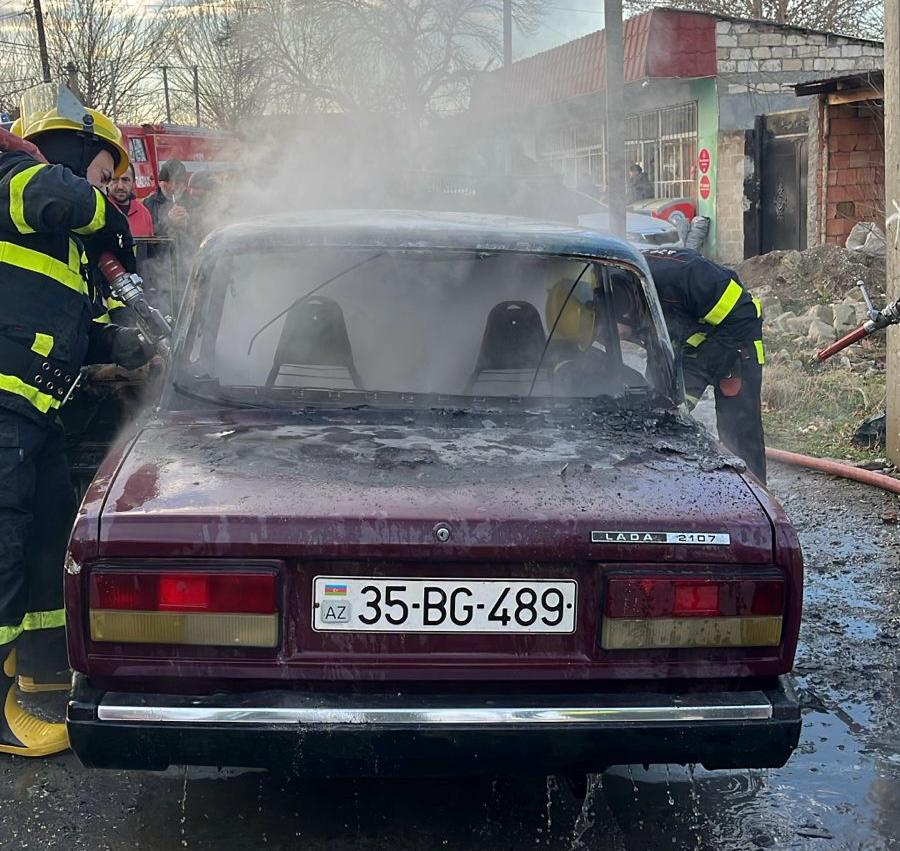 Qazaxda minik avtomobili yanıb (FOTO/VİDEO)