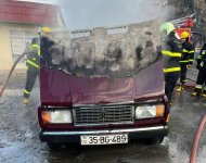 Qazaxda minik avtomobili yanıb (FOTO/VİDEO)