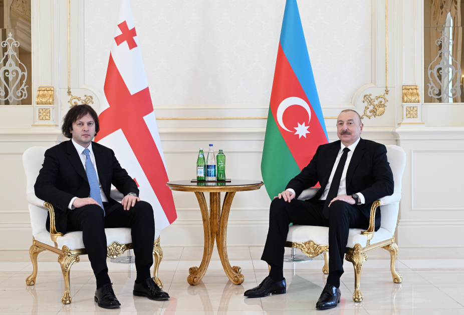 President Ilham Aliyev, PM Irakli Kobakhidze hold one-on-one meeting (PHOTO/VIDEO)