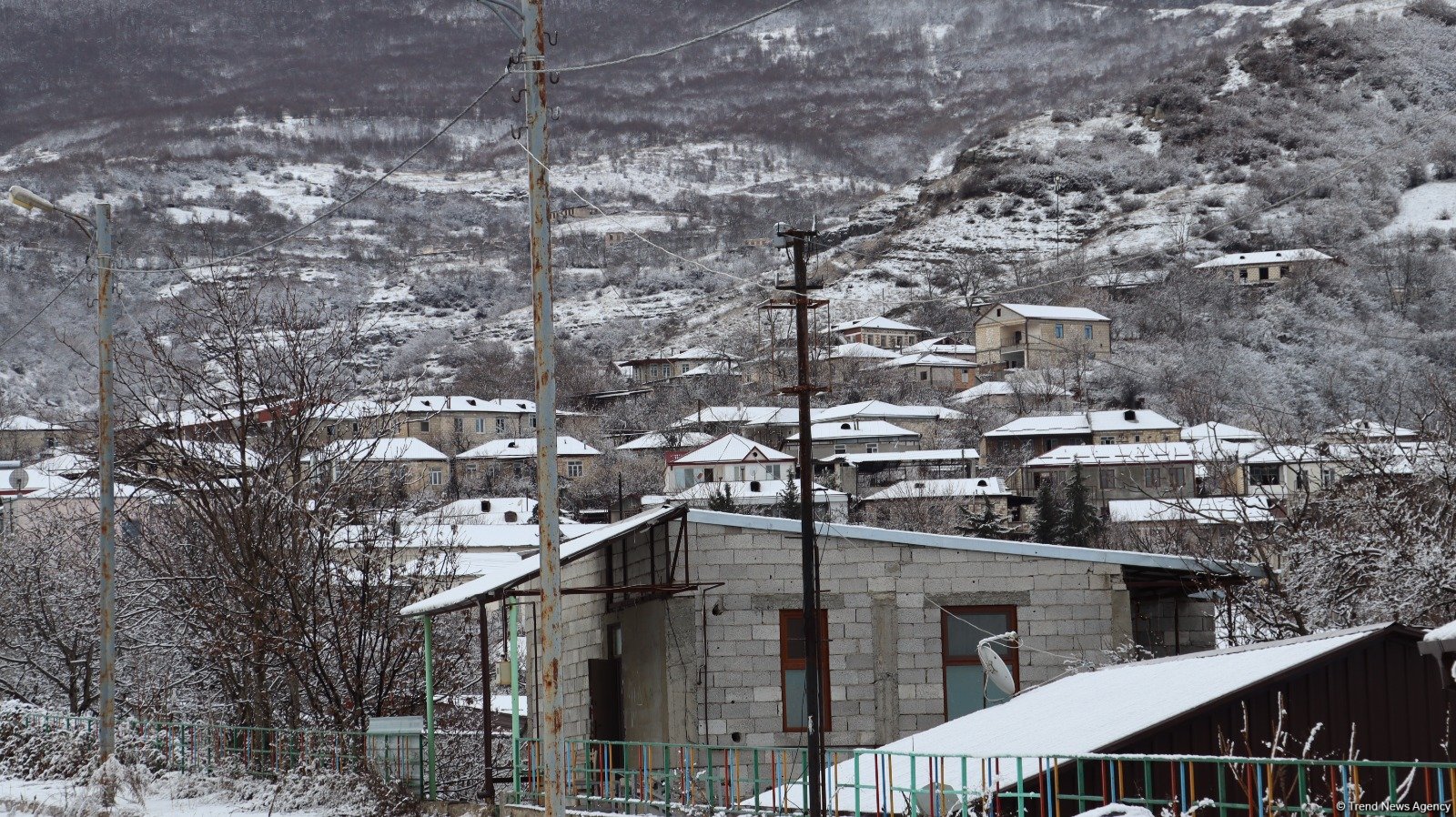 Xankəndi ağ örpəyə büründü - FOTOREPORTAJ