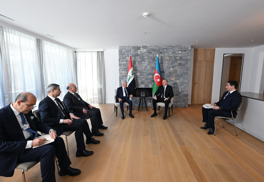 President Ilham Aliyev meets President of Iraq in Davos (PHOTO/VIDEO)