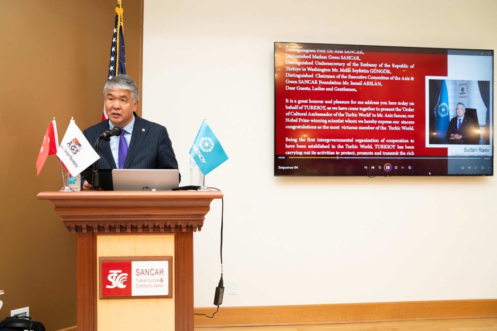 TURKSOY names Nobel laureate Aziz Sancar as "Turkic World Culture Ambassador" (PHOTO)