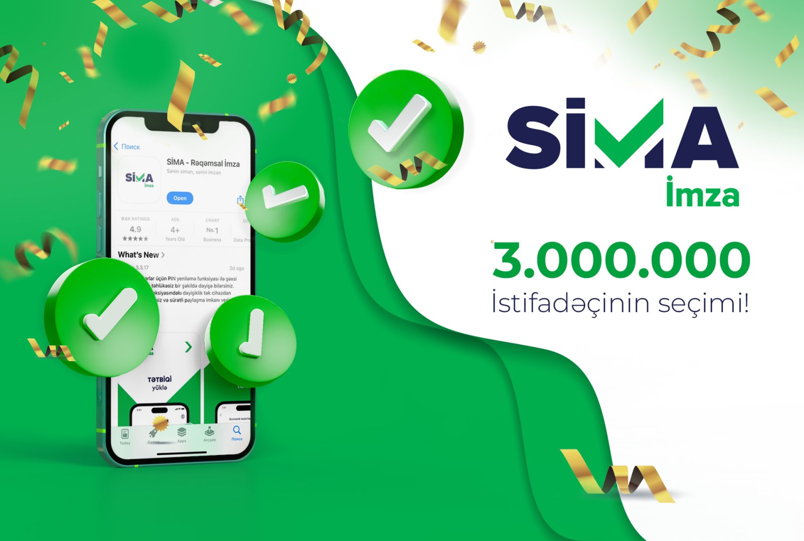 “SİMA İmza” tətbiqinin yüklənmə sayı 3 milyonu ötdü