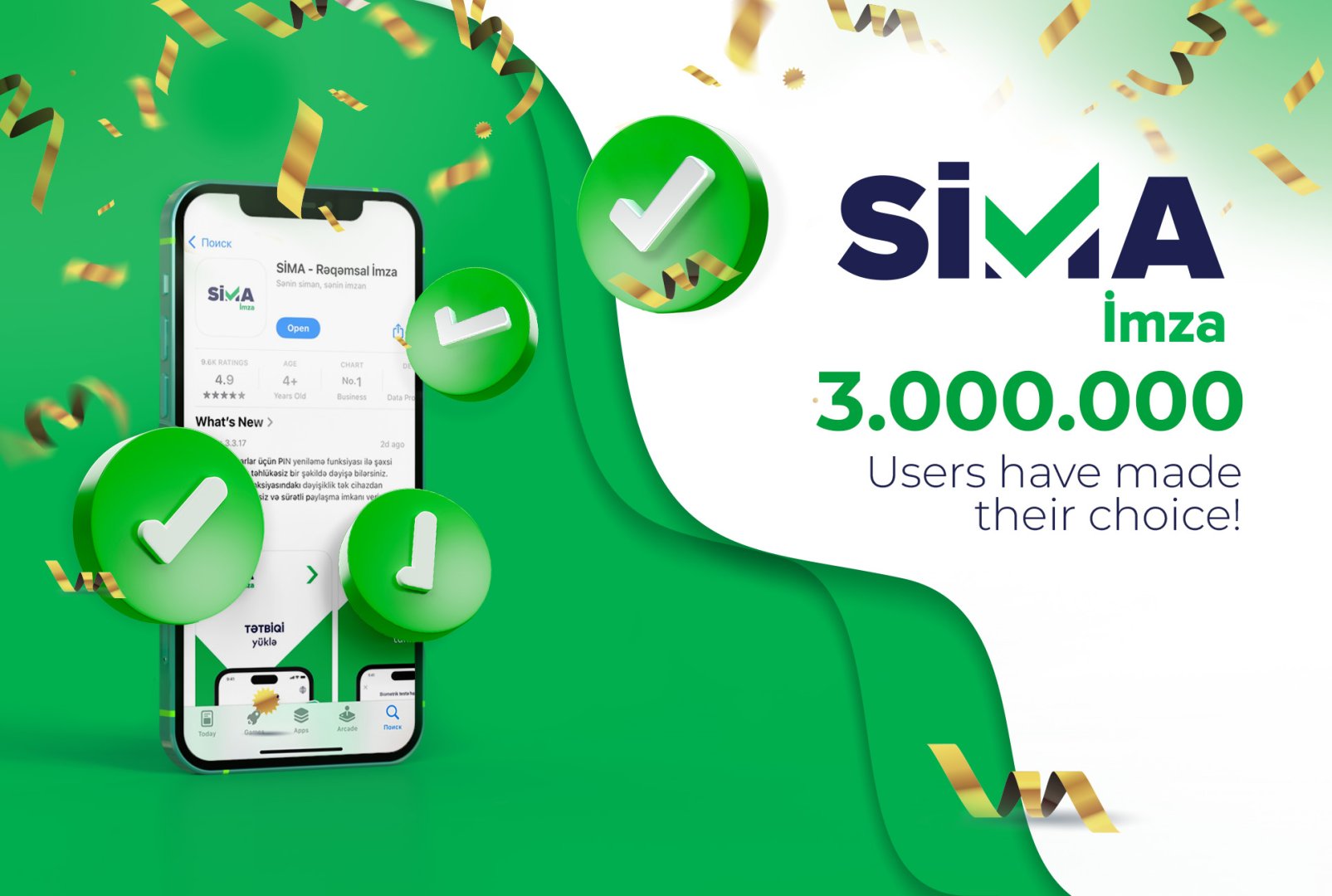 The number of downloads for the "SİMA İmza" app exceeded 3 million