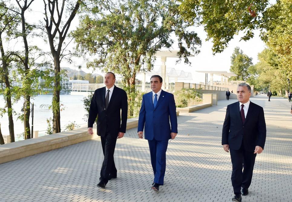 Президент Ильхам Алиев ознакомился с  проделанными в  Мингячевире  работами по благоустройству и строительству (ФОТО)