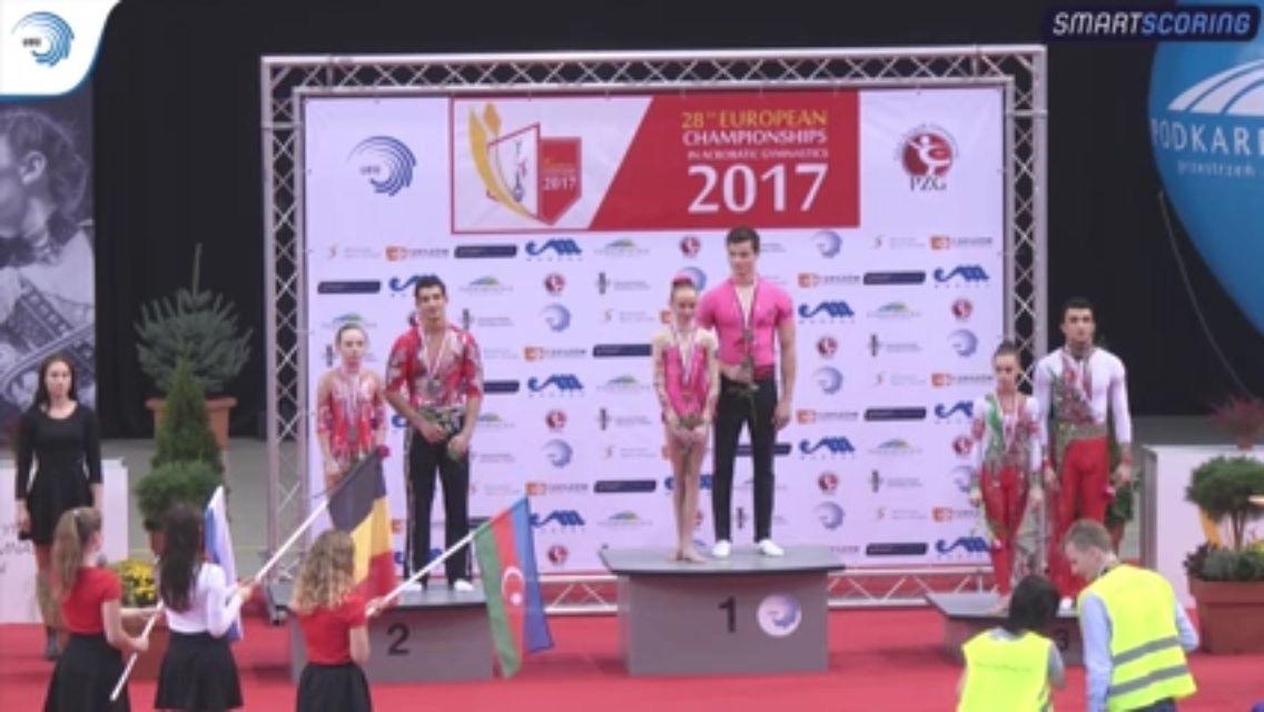Азербайджанские акробаты заняли третье место на чемпионате Европы (ФОТО)
