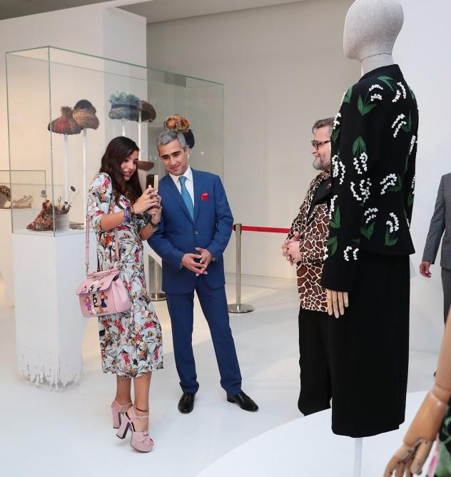 Лейла Алиева на открытии выставки "Заповедник моды"