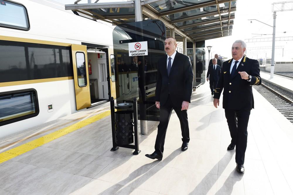 Президент принял участие в открытии Комплекса Сумгайытского железнодорожного вокзала