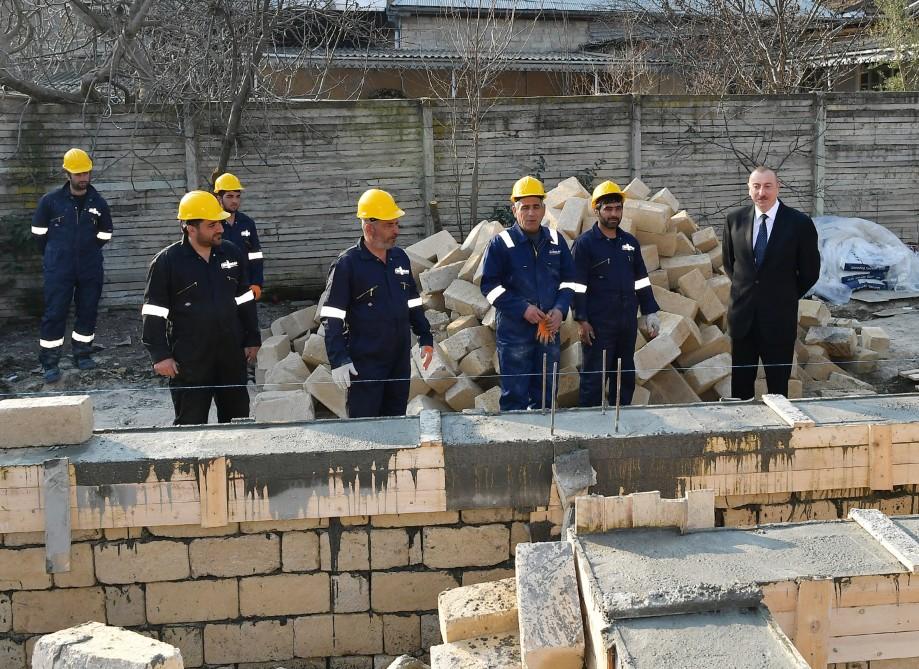Президент Ильхам Алиев ознакомился с работами по устранению последствий землетрясения в Агсу (ФОТО)